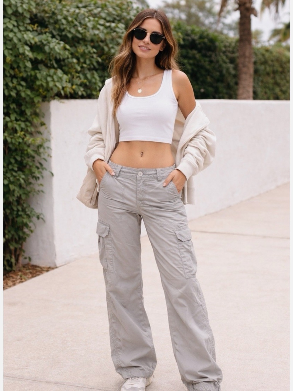 Abercrombie & Fitch Light Kakis Cargo Parachute Pants